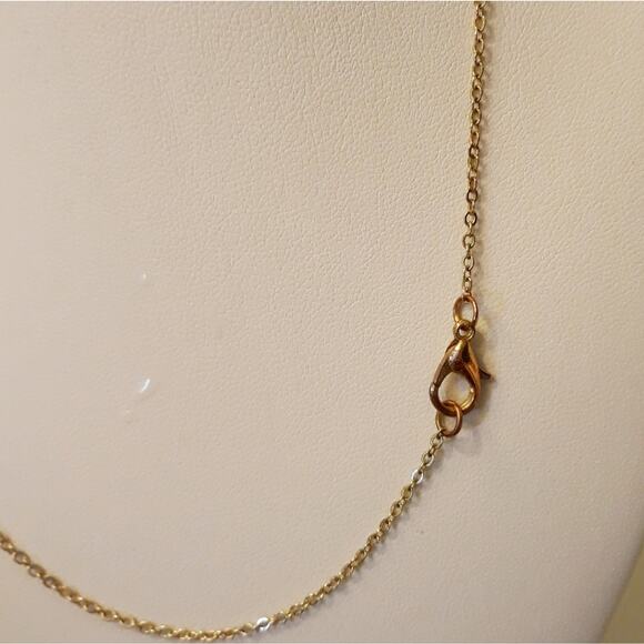 Vintage Infinite Love Necklace Gold Rhinestone 17" - Picture 4 of 6